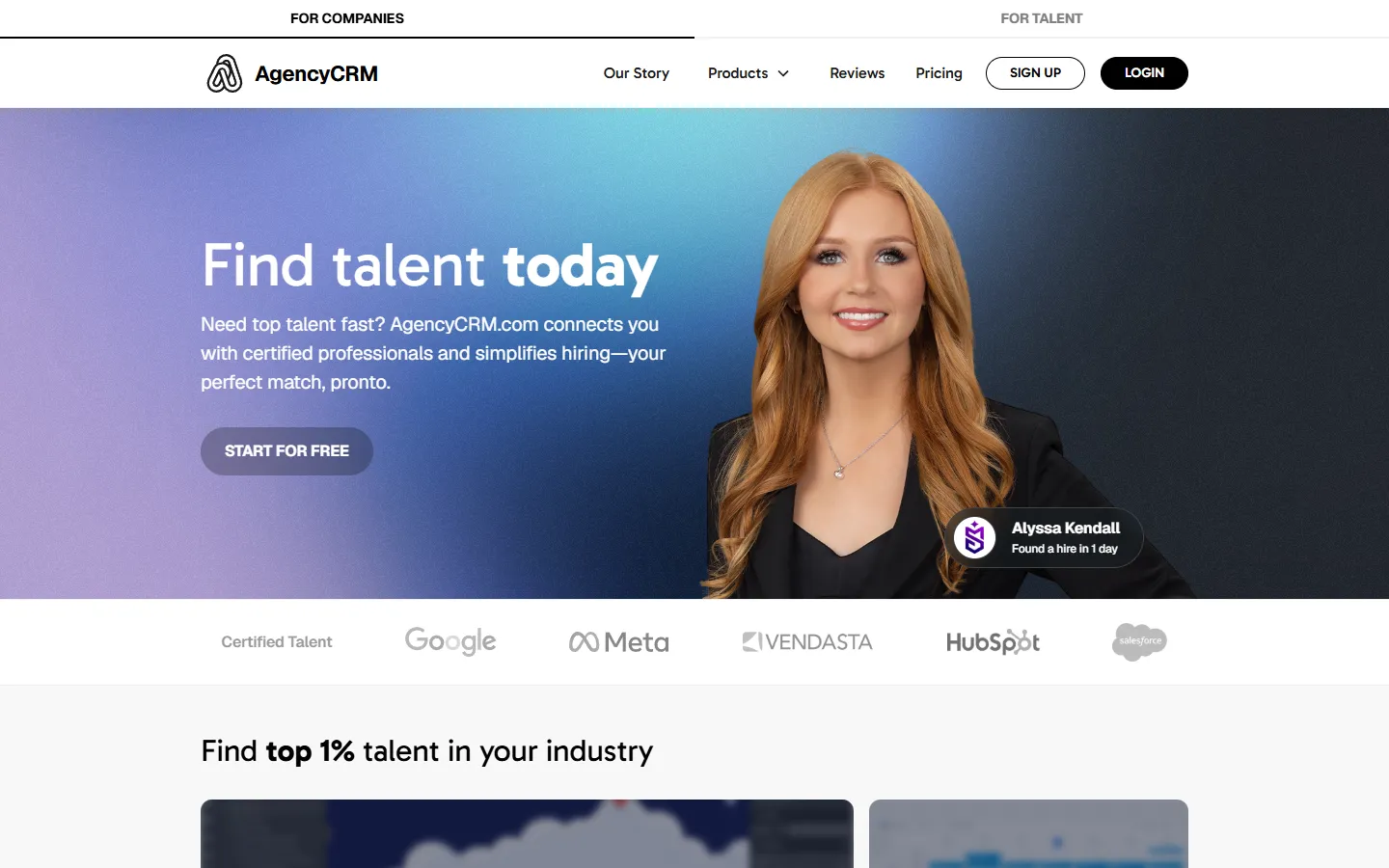 AgencyCRM homepage